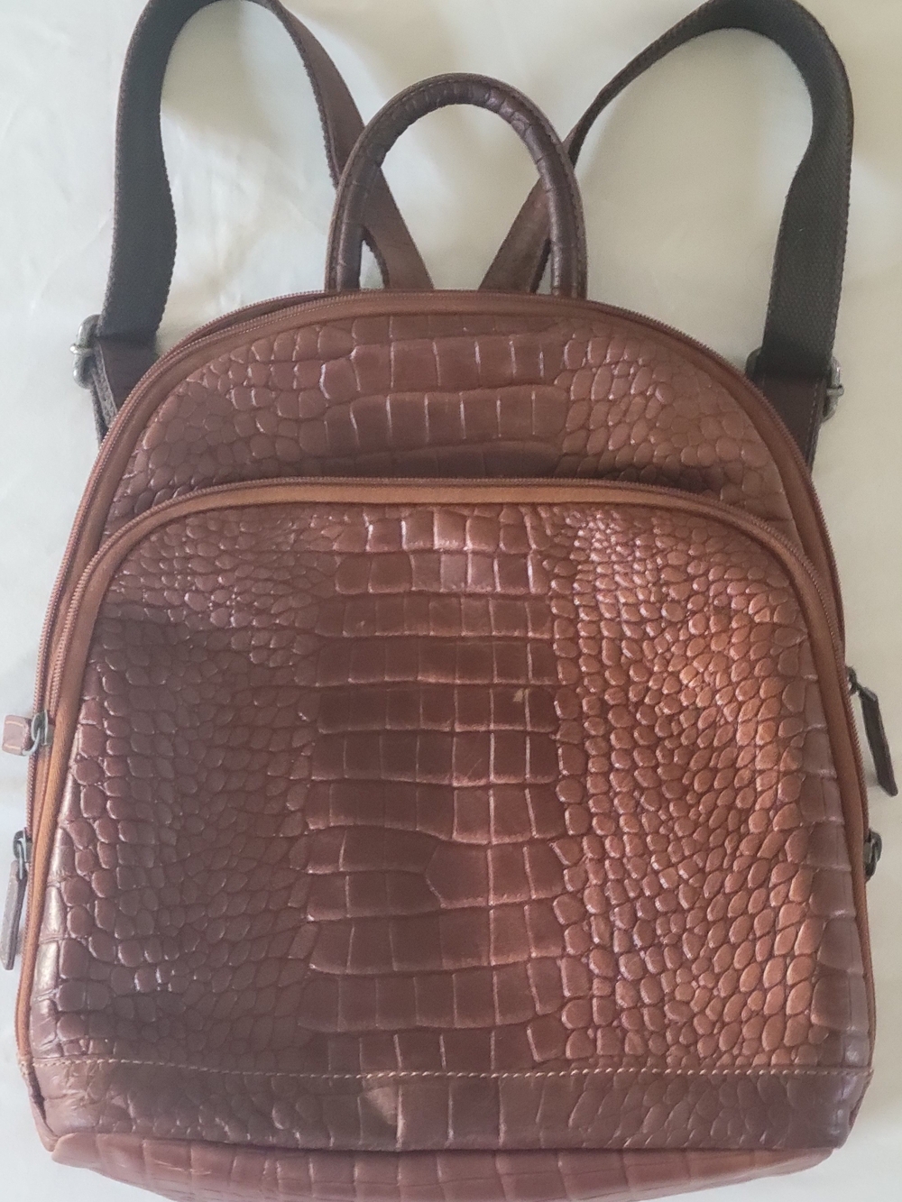 Jack Georges-100% Genuone Leather Embossed Leather Backpack